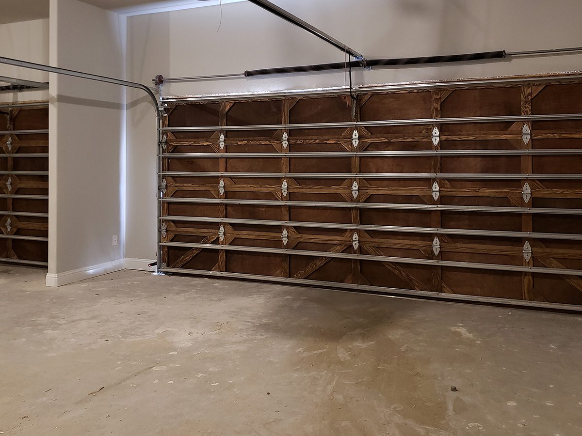 Interior view of a reinforced garage door