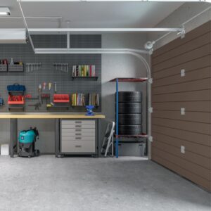 the garage door to a auto repair shop