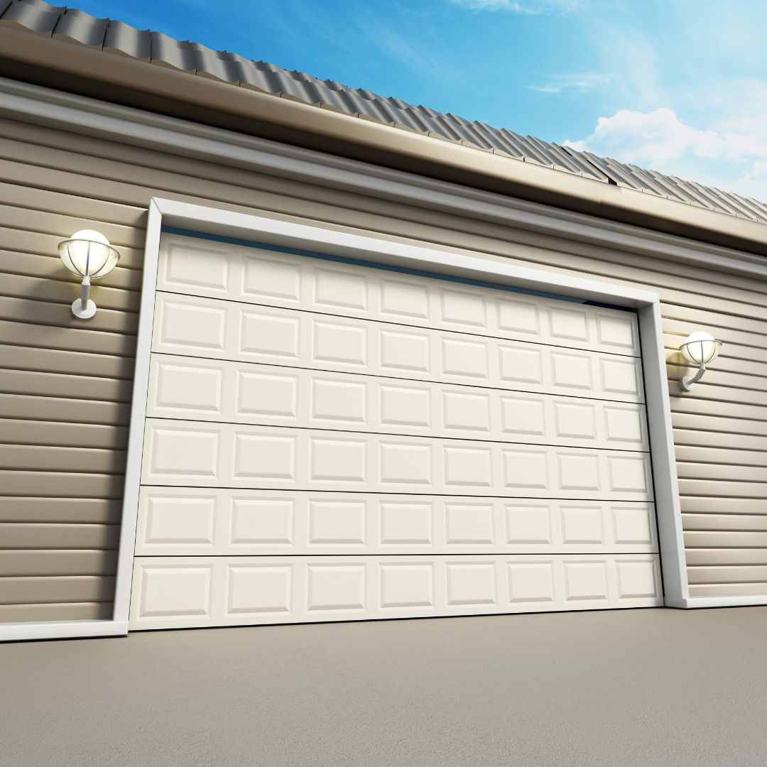 white garage door