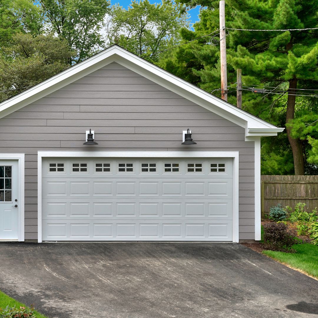white garage door