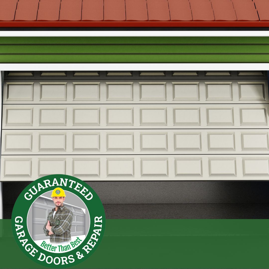 A white garage door.