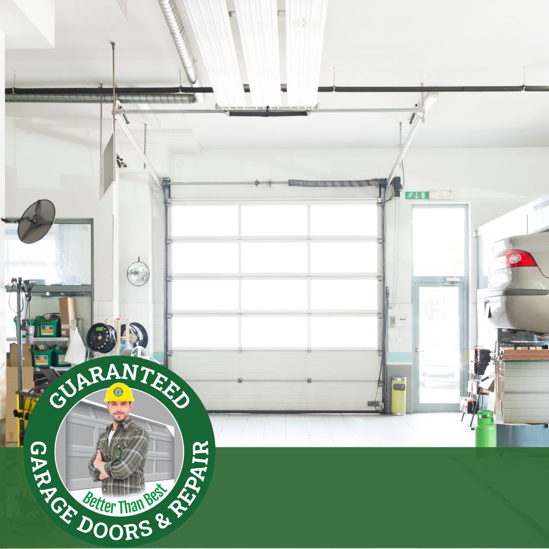 A glass garage door.