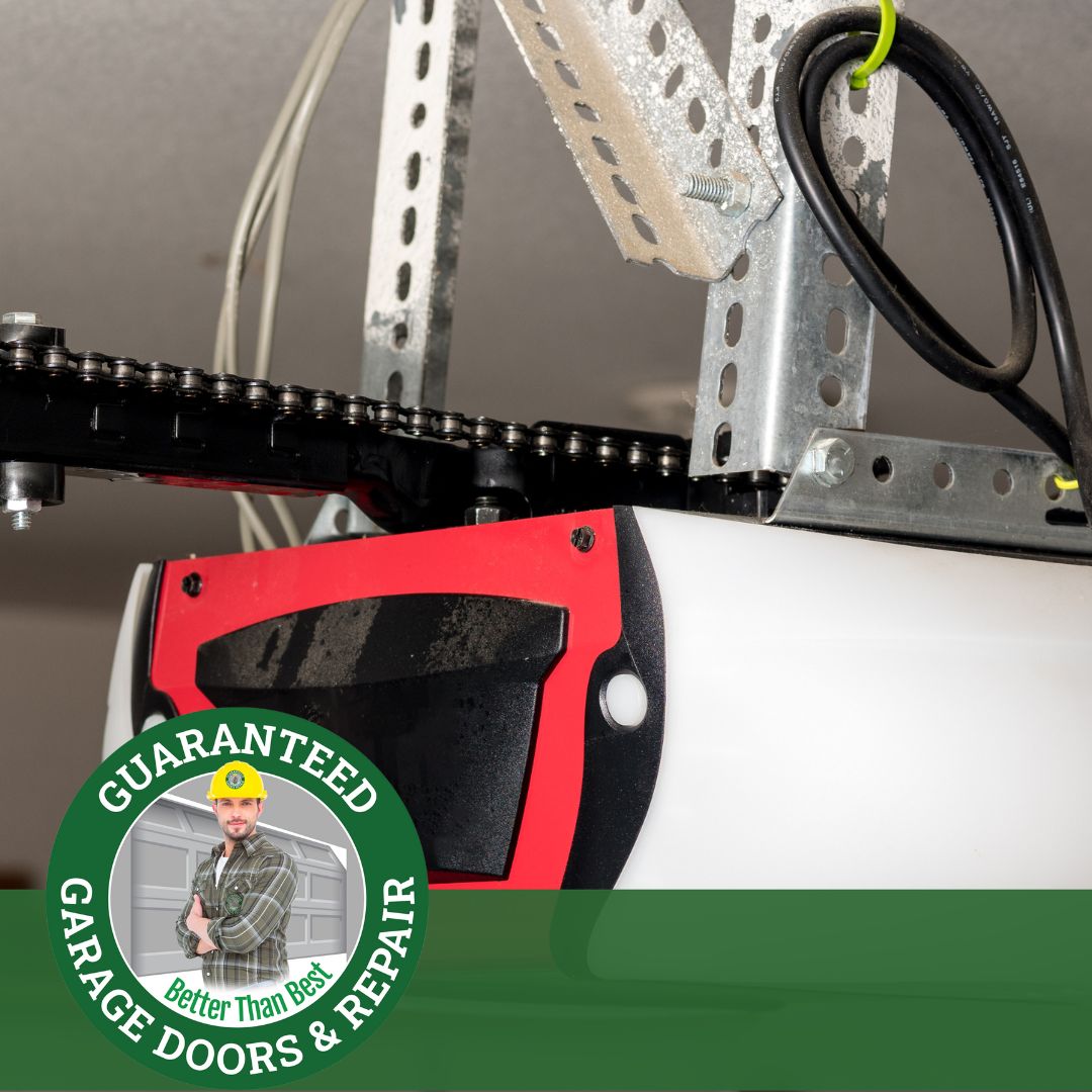 A garage door opening mechanism.