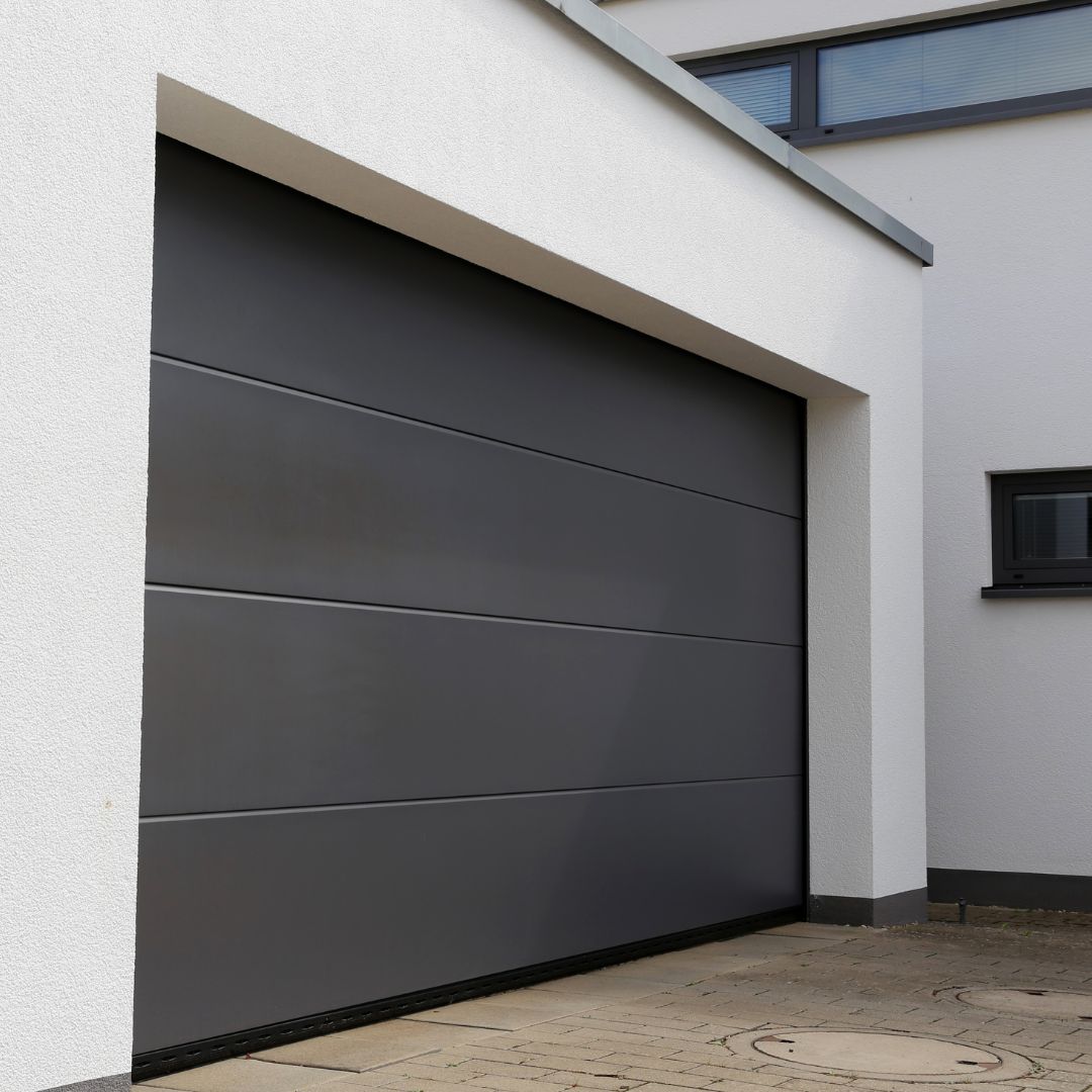 Black garage door