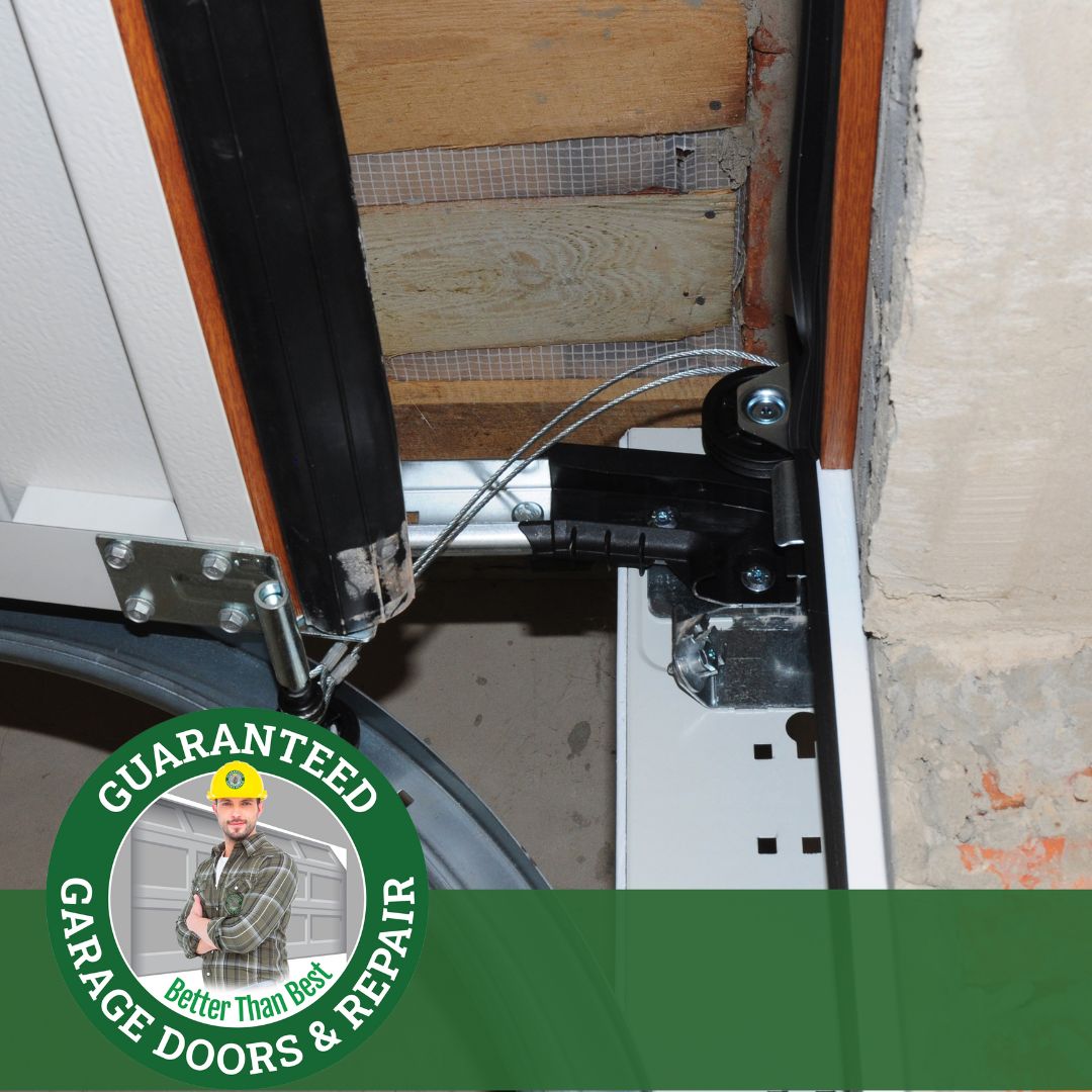 A broken garage door weather seal.