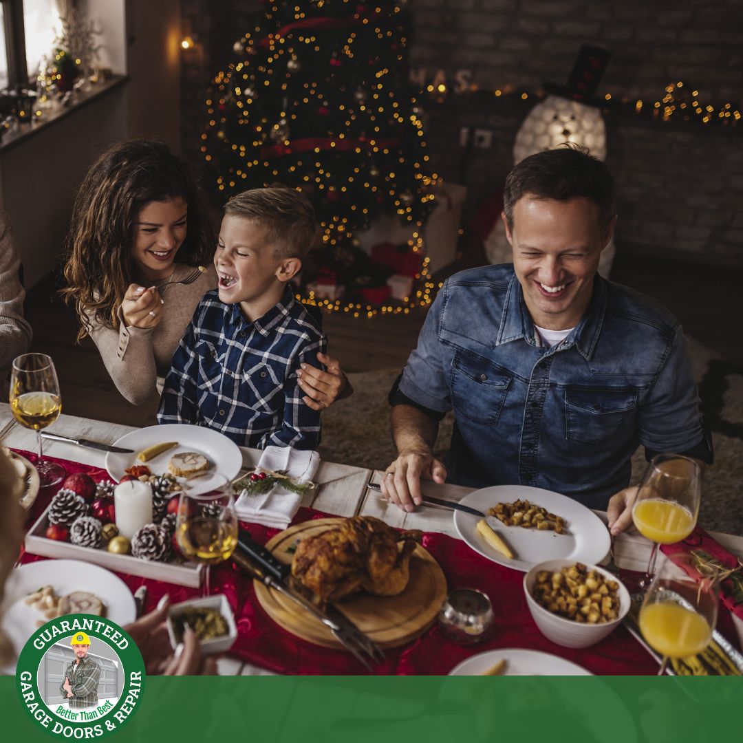 family at christmas diner