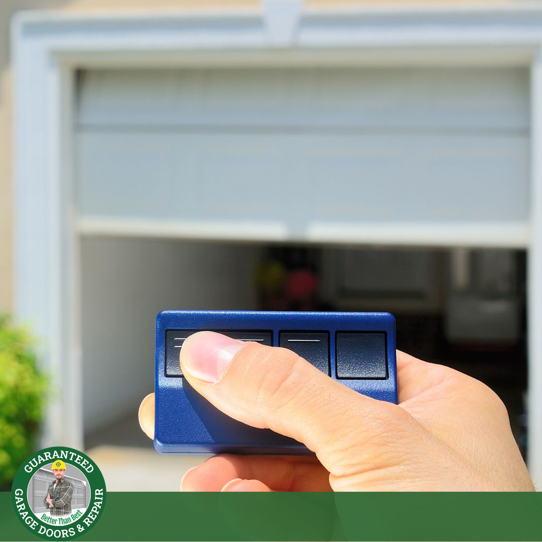 person using garage door opener