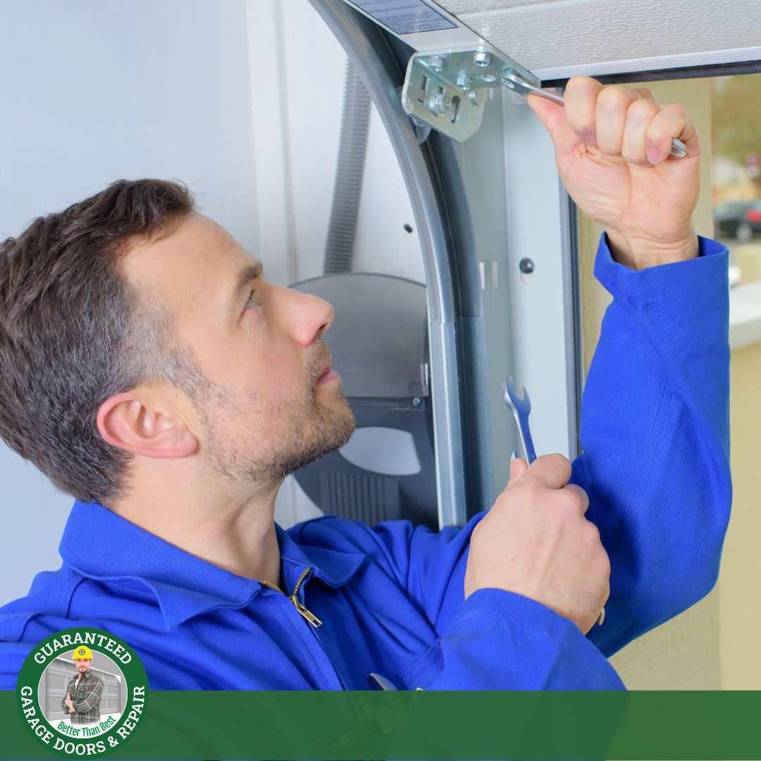 img of a garage door repair man