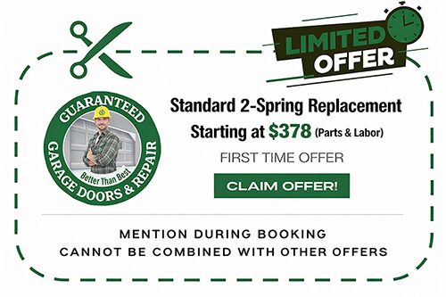 2 Spring Replacement Coupon - Guaranteed Garage Door & Repair